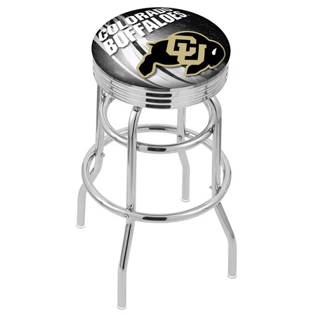 Holland Bar Stool Co 30" Chrome 2-Ring Colorado Swivel Bar Stool, Accent Ring L7C3C30ColoUn-D2